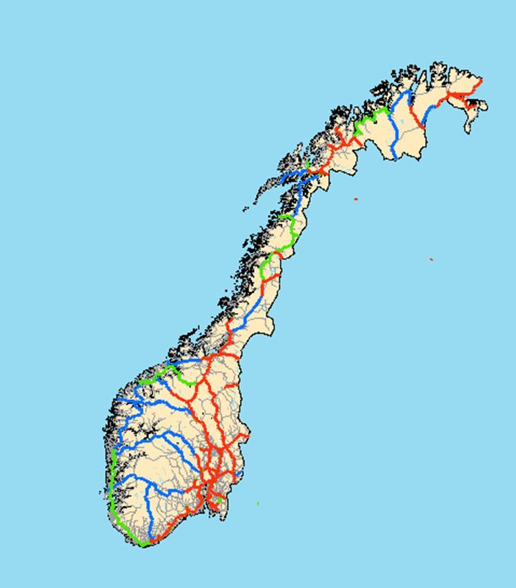 tillatt framover i tid Kodet foreslått vegnett tilgjengelig