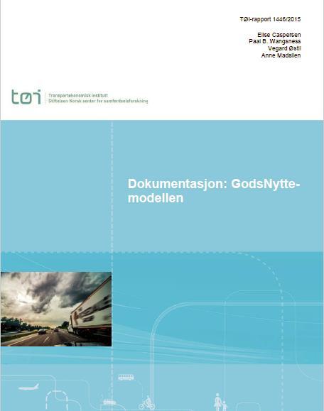 7. Godsnytte Modell som beregner den samfunnsøkonomiske nytten og kostnader av tiltak basert på resultatfiler