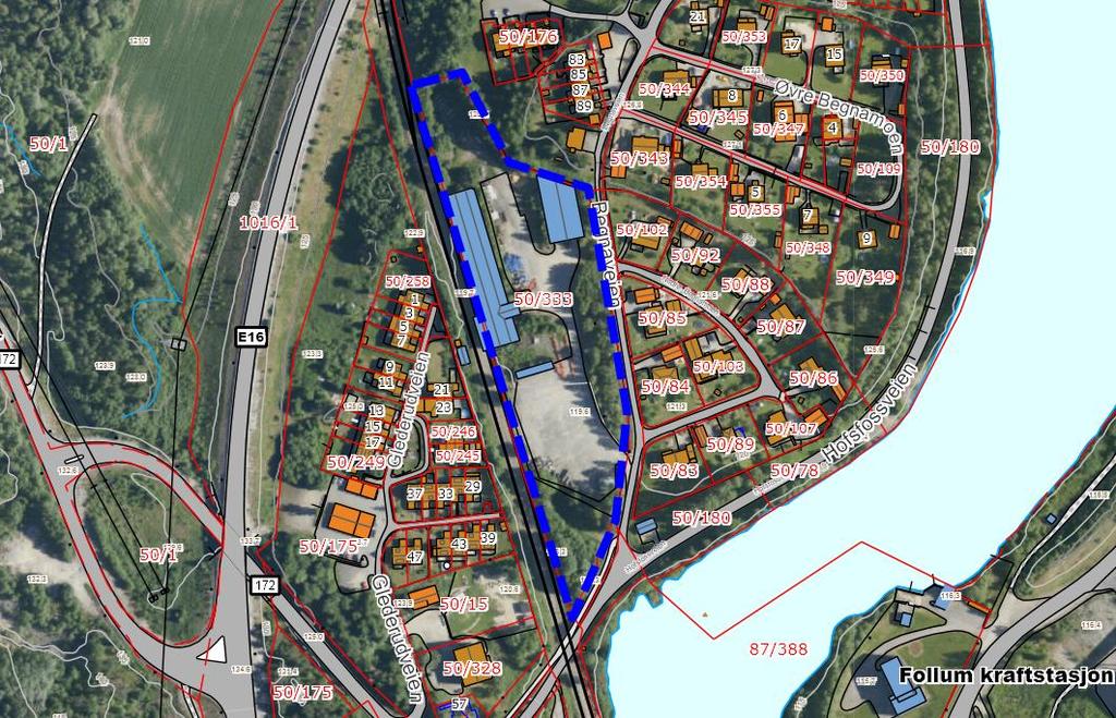 85 Industri/lager Erverv Boligbebyggelse 15 daa Tronrud Eiendom AS (etter avtale med Follum Eiendom AS) 50/333 Beskrivelse: Industriområdet ligger "inneklemt" i eksisterende boligområde i Hønefoss.