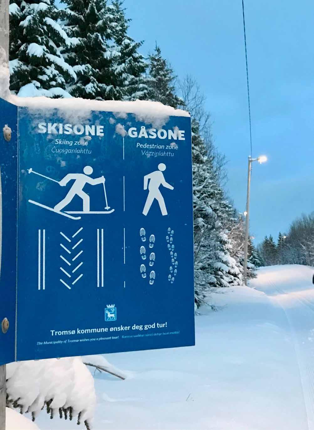 Gåsone i lysløypa Konflikten mellom skiløpere og fotgjengere om «retten» til å ferdes i løypesystemet når dette er tråkket vinterstid, har tidvis vært intens både i Tromsømarka og i landet for øvrig.