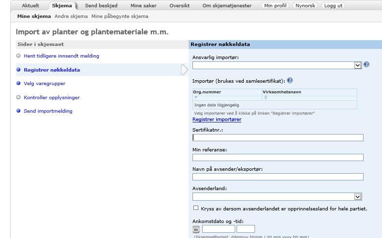 I dette skjemaet fyller du inn din kontaktinformasjon og deretter skal du velge produksjonsform. Skal du registrere deg som importør velger du «kommersiell importør».