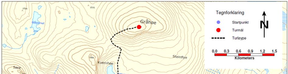 3. Info om Gråhø (1779moh) Ta av frå fv 51 nord for Bygdin.