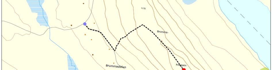 Følg Vinstervegen 1,5 km til bom - bombillett kr 50.