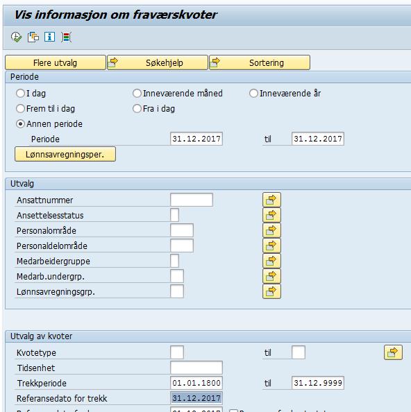 Aktuelle oppslag / rapporter (4) Finne status på tildelte feriekvoter, forbruk av