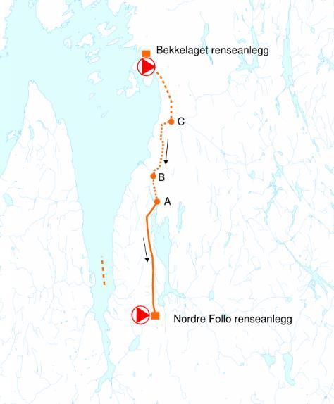 1 000 meter sjøledning 7,5 50 til 150 meters dyp Operasjon heving og 5 forlengelse sjøledning Tunell fra Trollåsen (A) til NFR Tunell i fjell, ca.