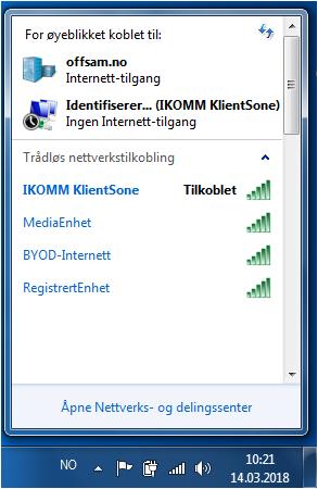 seg til og/eller nettverket kun heter «IKOMM» må du kontakte IKOMM Servicedesk.