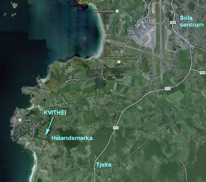 Figur 1: Kart som viser hvor Kvithei ligger i Sørabygda.