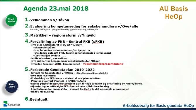 REFERAT Møte i Arbeidsutvalg Basis geodata Hedmark og Oppland Dato: 23.05.