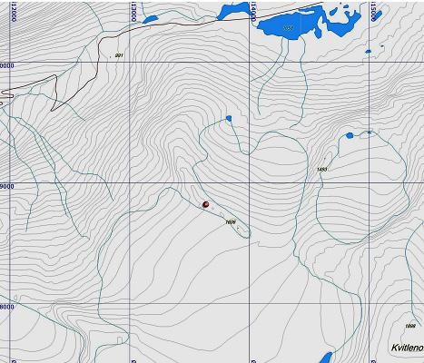 Side 11 av 21 Figur 4-2 Kart over området ved Stryn helikopterplass Tystigbreen (SHB), markert med rødt merke. M 1:25 000. 4.1 Digital terrengmodell Digital topografi er stilt til rådighet av Avinor og benyttes ved beregning av lydbaner.