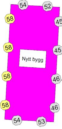 4.2 Støynivå ved fasade Støynivå på fasade er beregnet og viser høyeste støynivå uavhengig av etasje i Figur 5. Ved mest støyutsatte fasade er det støynivå på opptil L den 58 db.