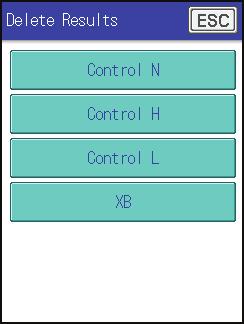 9 Kvalitetskontroll 9.3 Slette resultater Denne skjermen brukes til å slette kvalitetskontrollens (QC) målingsresultater og XB-data.