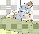 Legging 1. Snu og legg lengdene tilrette 1 2 Legg gulvet med rettsiden opp.