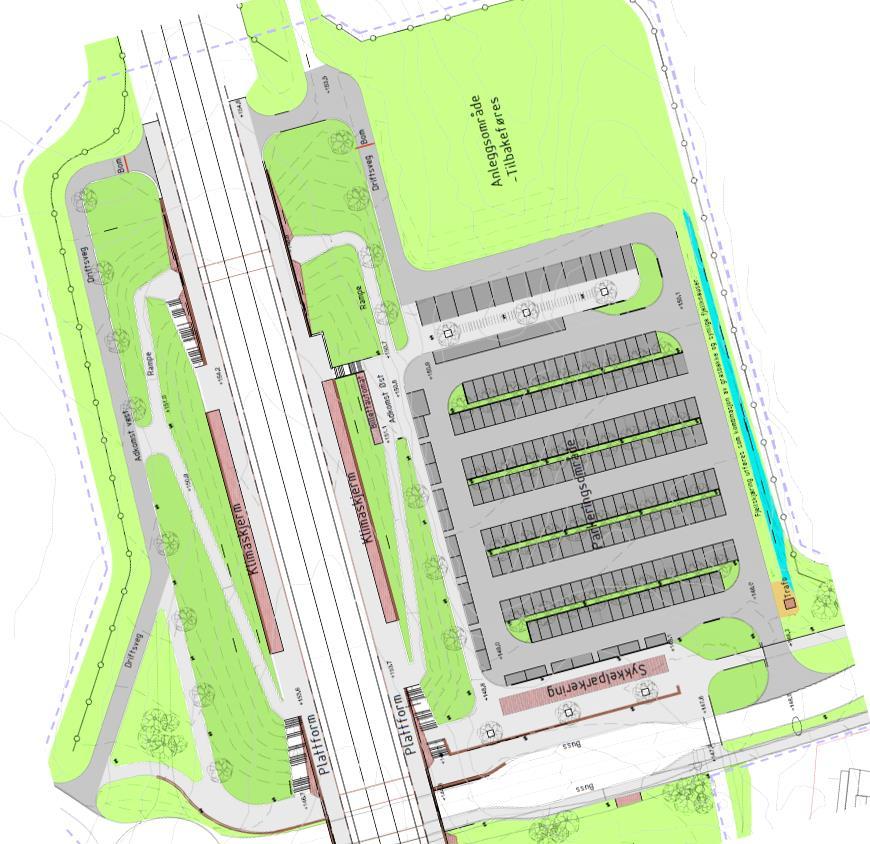 Figur 21 Landskapsplan for Tangen stasjon.