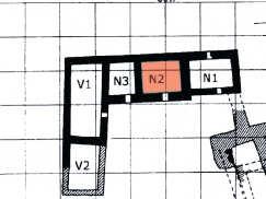 8.2 Nordfløyen, N2 Murverket består stort sett av bruddsteinsskift med noen utbedringer fra nyere tid. Indre og ytre murliv er i bra stand til tross for sementspekkede fuger.