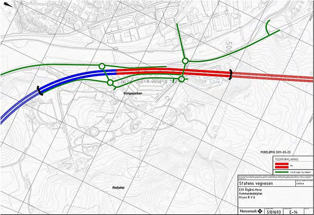 Oppdragsnr.: 50693 Krysset utformes som ruter-kryss og legges så nær tunnelmunningen som reglene tillater. Påkjøringsfeltet må avsluttes før tunnelen starter.