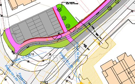 Gangfeltet er vurdert flytta nærare rundkøyringa (slik at det ligg i trafikkøya til rundkøyringa).