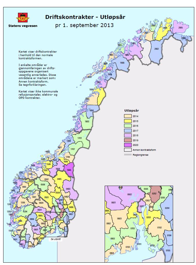 De siste 10 år Ca 100 kontrakter Ca 1/3 av kontraktene har veger utsatt for snøskred