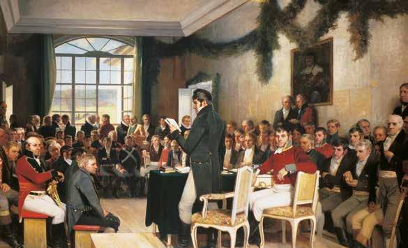 Kongen av Sverige ønsket ikke at Norge skulle bli et eget land. Han ville styre Norge. Sommeren 1814 ble det derfor en kort krig mellom Sverige og Norge.