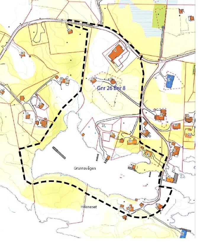 Flyfoto over planområde Planområde: Planområdet er om lag 73 daa, og tilsvarer området i kommuneplanen med krav til felles planlegging. Illustrasjon av planområde.