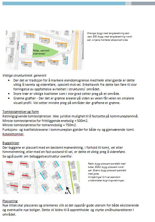 Der bebyggelsen har enhetlig avstand til vei skal denne avstanden opprettholdes.