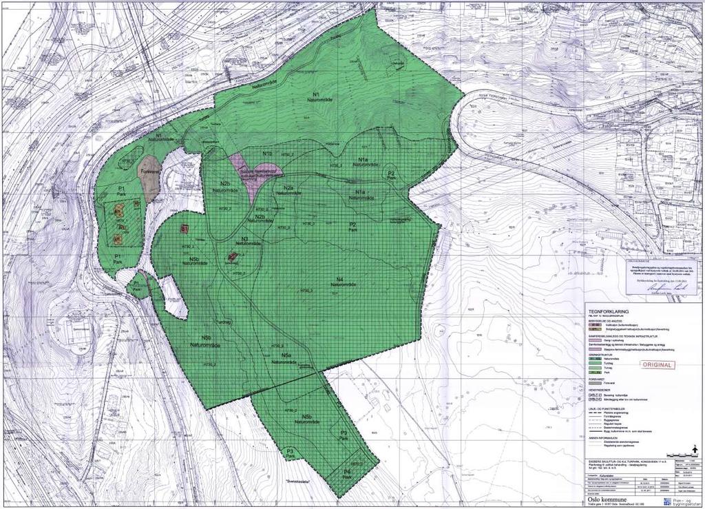 Kommunal- og moderniseringsdepartementet Reguleringsplan for Ekebergparken avsatt til park, naturområder,