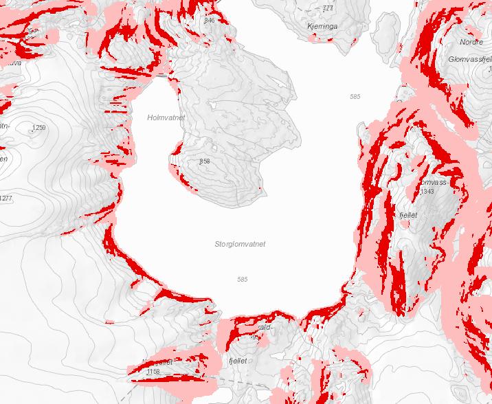 UTTAKSOMRÅDE SVAICE 21 4.10 Grunnforhold På karttjenesten til Norges geologiske undersøkelser (skrednett.