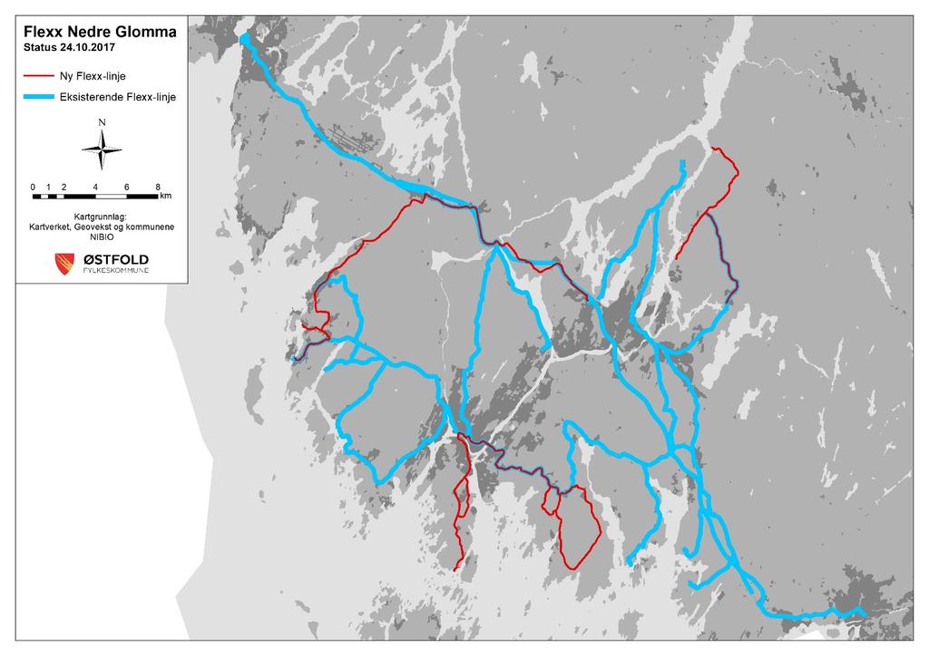 Beskrivelse av bestillingstilbudet/flexx Flexx er bestillingstrafikk med drosje eller minibuss som betjener utvalgte strekninger eller områder til fastsatte tider.