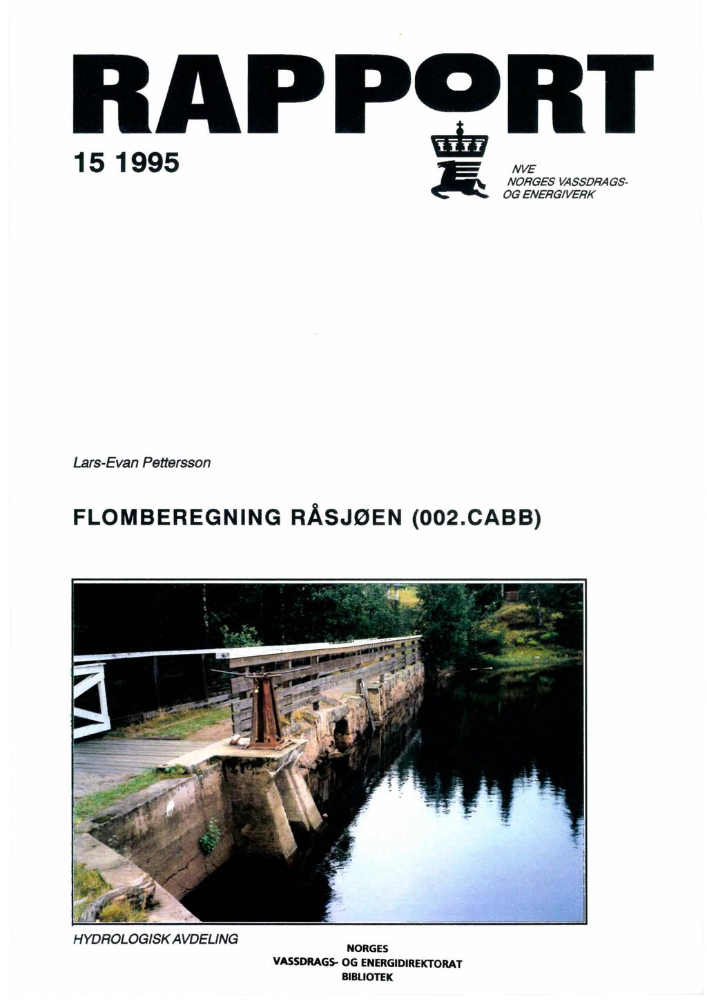 15 1995 NVE NRGES VASSDRAGS G ENERGIVERK Lars-Evan Petterssn FLMBEREGNING