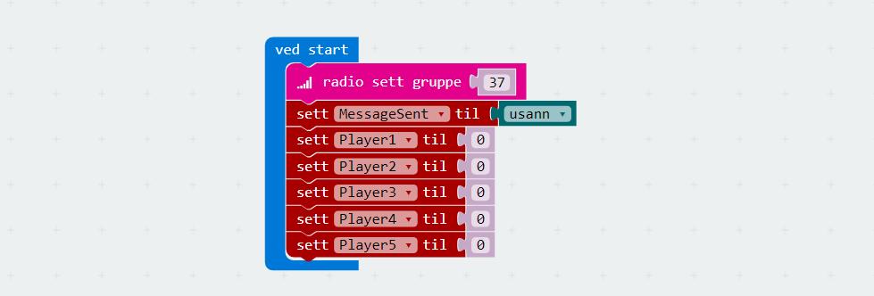 Start et nytt PXT-prosjekt, for eksempel ved å gå til makecode.microbit.org (https://makecode.microbit.org/?lang=no). Finn blokken ved start under Basis og dra den inn i kodefeltet.