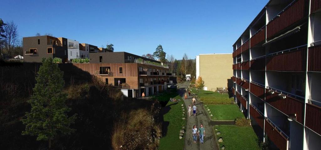 Borgen: Askerlia, 87 boliger (70% familieboliger over 100 m2) Ved