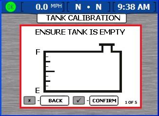 Del 2 - Oppsett og kalibrering 7. VesselView viser meldingen om at innstillingene lagres og går tilbake til begynnelsen av "TANK CONFIG" (tankkonfigurasjon).