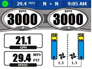 FT DEPTH 35551 Peak Performance (Topp ytelse) Viser reelt motorturtall og reell hastighet samt høyeste