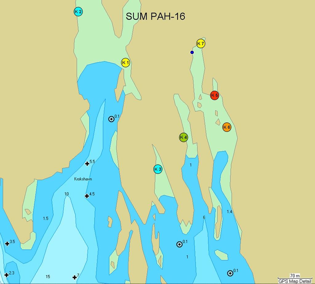 Side 20 av 24 Figur 9 Kart med klassifisering av PAH forurensingen Krogshavn 3.2 ROV 3.2.1 Såstein Området ble undersøkt for sedimentert olje fra Full City.