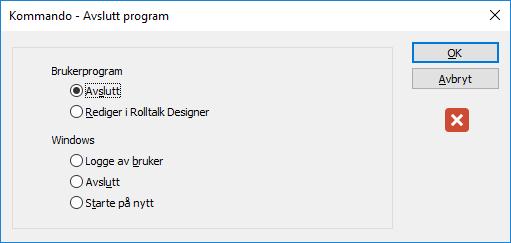 Klikk på Rolltalk Designer for nettbrett og OK. Du vil da få en omstart. Når du nå starter brukerprogrammet vil du ikke ha tilgang på sidepanel og Windows-knappen.