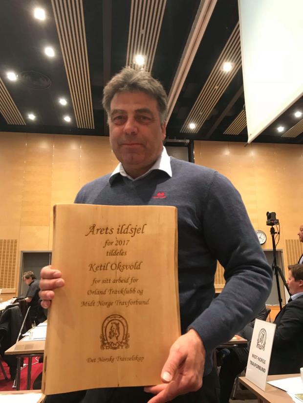 Vi gratulerer Ketil Oksvold med prisen for Årets Ildsjel 2017 Prisen for "Årets ildsjel 2017" ble tildelt Ketil Oksvold fra Ørland/Fosen.