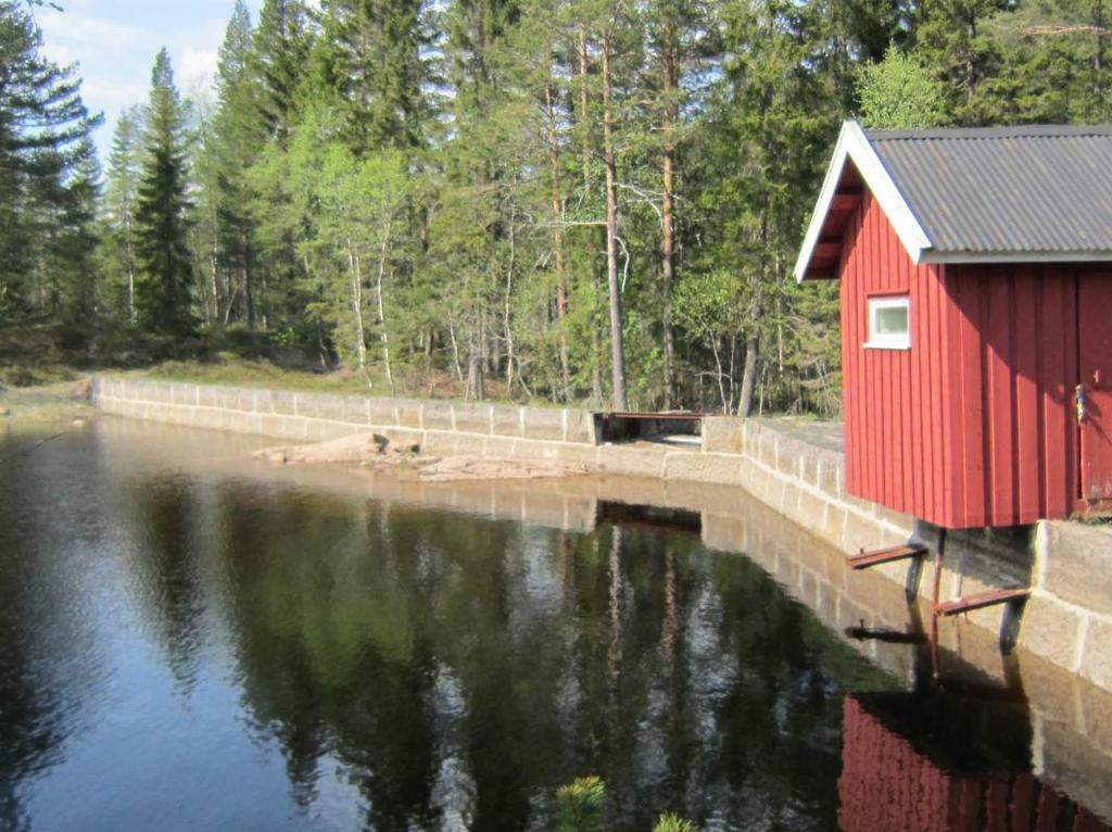 Bilde 2 Dammen sett fra oppstrøms side, og fra østre damfeste,