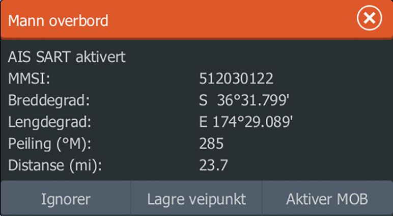 Anrope et AIS-fartøy Hvis systemet inkluderer en VHF-radio som støtter DSC-anrop (Digital Select Calling) via NMEA 2000, kan du starte et DSC-anrop til andre fartøy fra enheten.