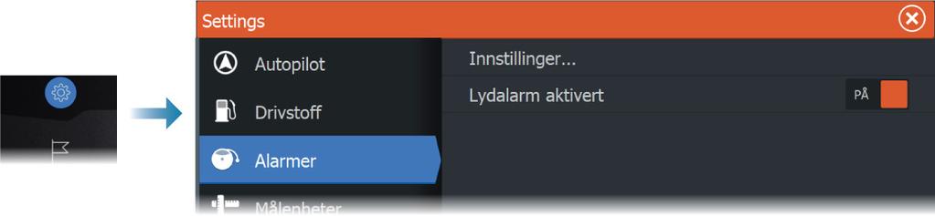 Bekrefte en melding Dialogboksen Alarm har ett eller to alternativer for å godkjenne en melding: Lukk Setter alarmstatusen til bekreftet, noe som betyr at du er klar over alarmforholdet.