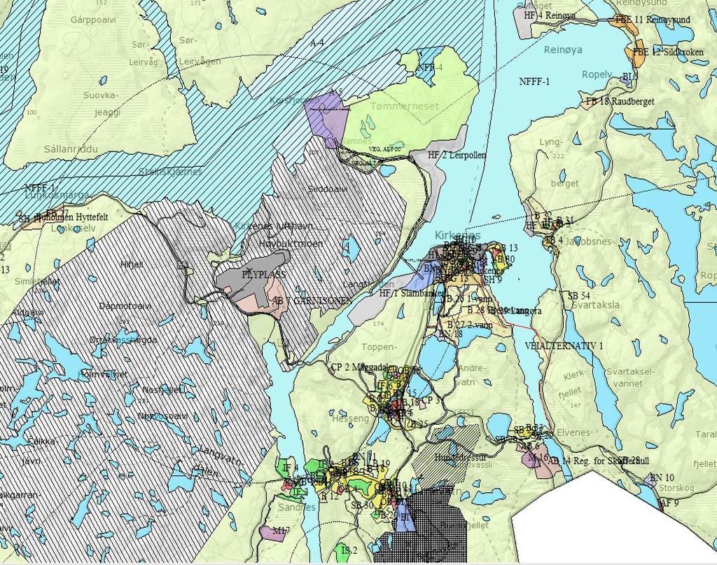 Alt. 1B Ny veitrase fra E6 ved Strømmen bru til Leirpollen Gjeldende arealplaner: Planområdet er i Kommuneplanens arealdel (05.10.