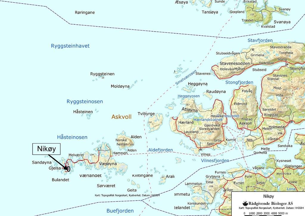 OMRÅDE- OG TILTAKSBESKRIVELSE Nikøy ligg på Bulandet i Askvoll kommune, Sogn og Fjordane (figur 1).