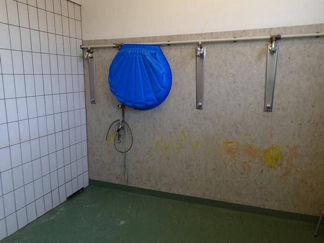 240.01 Innervegger Våtroms-plater på toaletter og stellerom i god stand.