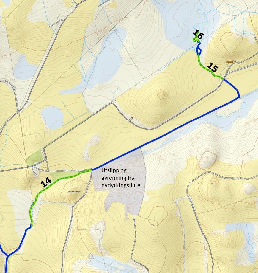 4.2 Bekk fra Harafjellet Det ble gjort tidstellinger langs tre strekninger i bekk fra Harafjellet (fig. 4.4).