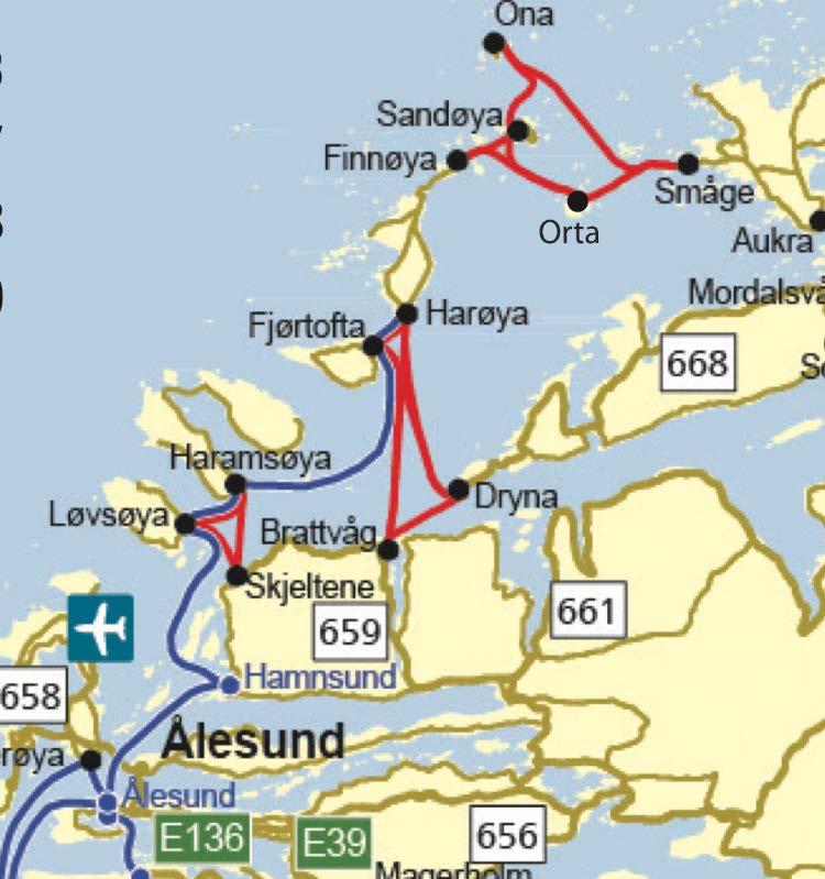 Logistikk Det går i dag flere ferjesamband til øyene samt hurtigbåt