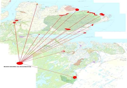 Kart: Omsøkte områder for flyging i perioden.