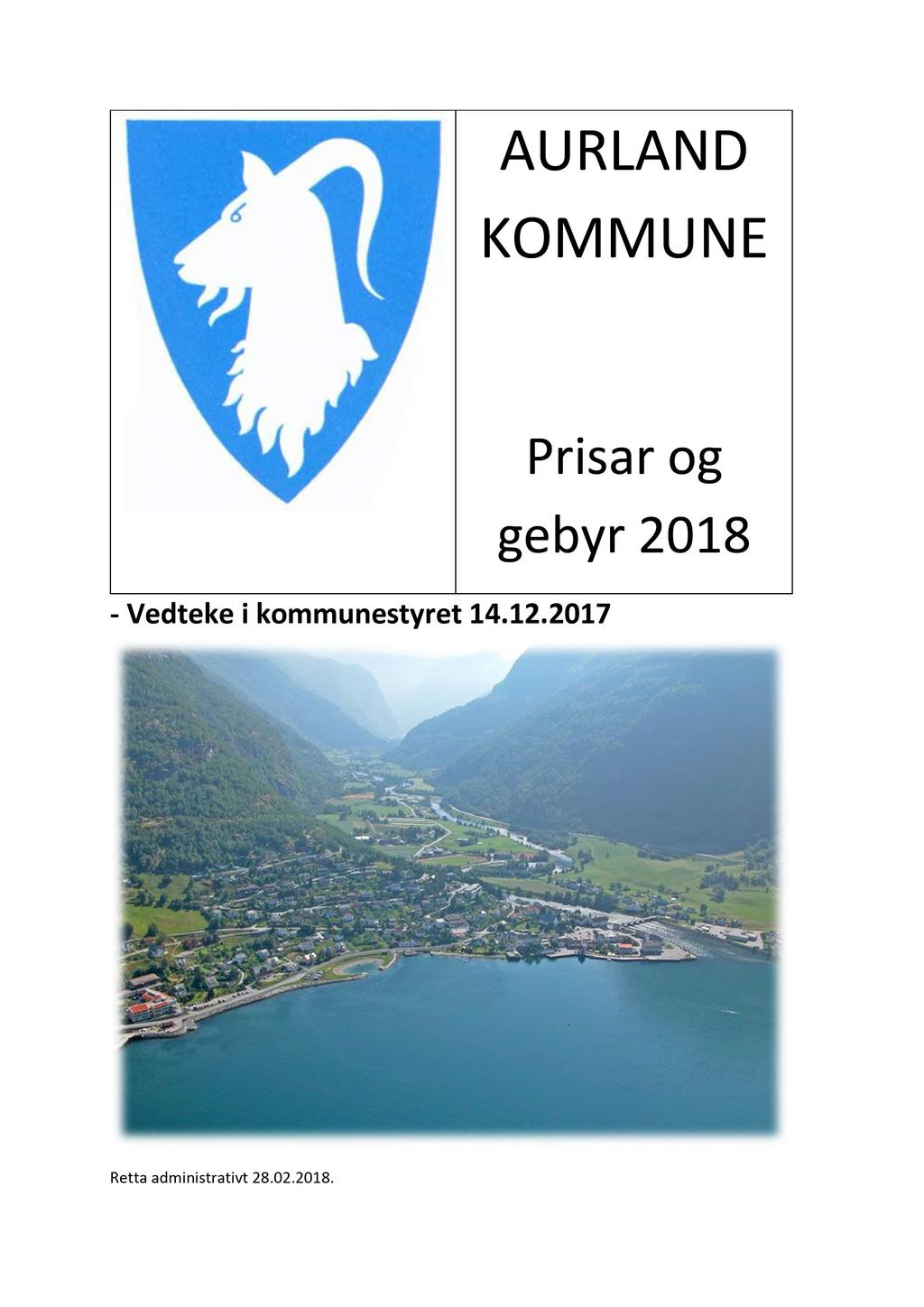 AU R L AN D K O M M U N E - Vedteke i kommunestyret 14.