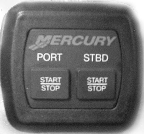 38160 Start/stopp-bryter for to motorer Start/stopp-bryteren er valgfritt utstyr. Start/stopp-bryteren brukes sammen med nøkkelbryteren.