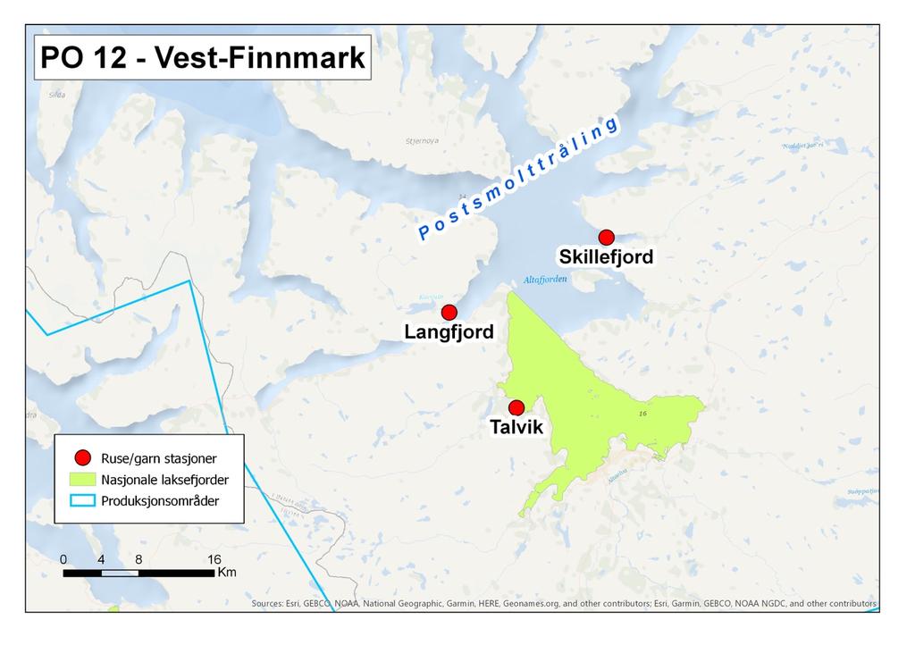 2.12 Finnmark vest (PO 12, Vest-Finnmark) Trålingen etter utvandrende postsmolt av laks i Altafjordsystemet (figur 13) viste et gjennomgående lavt påslag av lakselus gjennom hele perioden (uke 27-32).