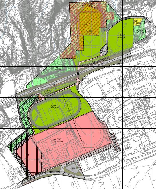 turveiforbindelser i sentrum og til turveinettet i nord. Tangvallbekken er tenkt som en integrert del av utearealene i området. Kartutsnitt 2: Planforslag.