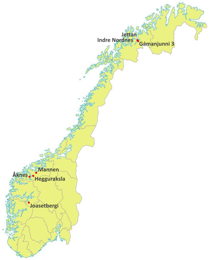 Fjellskredovervåkning i Norge Periodisk Kontinuerlig overvåking NVE overvåker kontinuerlig og i sanntid syv ustabile fjellparti som alle utgjør en høy risiko for fjellskred.