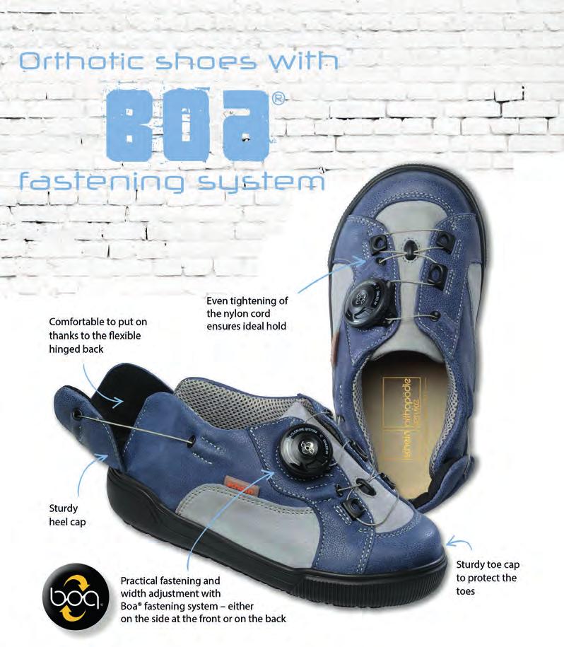 barnesko / normal / ortose We offer fastening with a twist We have fitted all the orthotic shoe models in this brochure with a Boa fastening system.